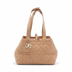 Christian Dior Cannage Toujours Leather Handbag Beige